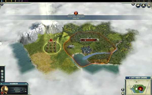 Sid Meier&#x27;s Civilization V Windows Starting a new game as Genghis Khan.