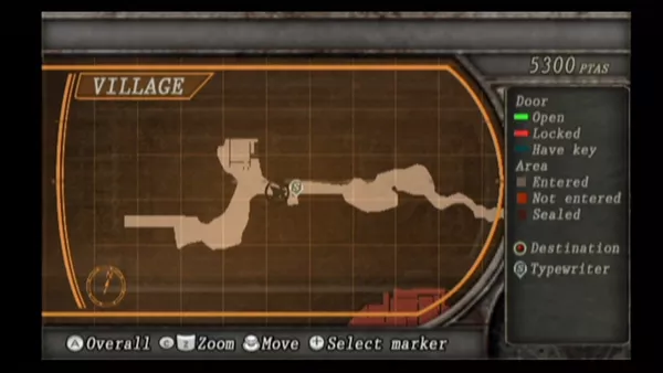 Resident Evil 4 Wii Wii&#x27;s map screen.