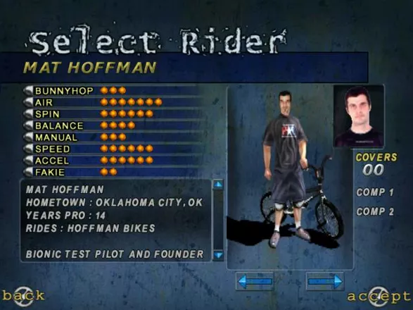 Mat Hoffman&#x27;s Pro BMX Windows Select rider