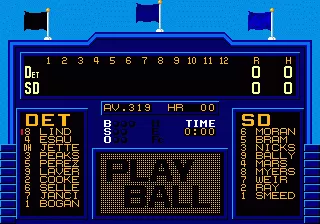 Tommy Lasorda Baseball Genesis Scoreboard