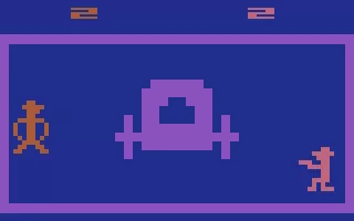 Outlaw Atari 2600 A game with the stagecoach as an obstacle