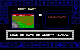 Shard of Inovar DOS The load / save screen means that progress can be stored and the game can be resumed later