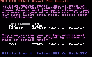 Make Your Own Murder Party DOS Learn more about the guests for this story