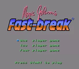 Magic Johnson&#x27;s Fast Break NES Main menu
