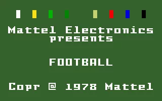 NFL Football Intellivision Title Screen
