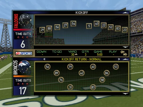 Madden NFL 2000 Windows Play selection