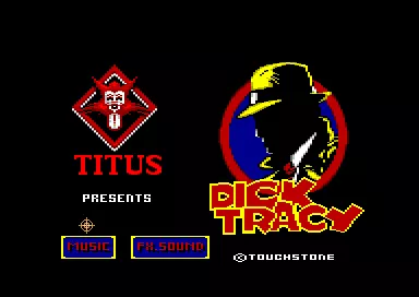 Dick Tracy Amstrad CPC Title screen (Amstrad Plus/GX4000)