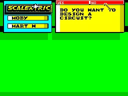 Slot Car Racer ZX Spectrum Oddly, its only after setting up two players, making controller choices and defining the action keys, the game now asks if the player(s) want to design a new circuit