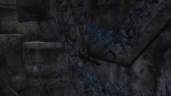 Tomb Raider: Underworld PlayStation 3 Using your grapple line to wall run back and forth until you gain a momentum for a save jump.