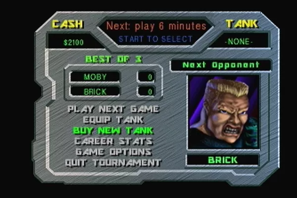 Battlesport 3DO Tournament mode main menu.