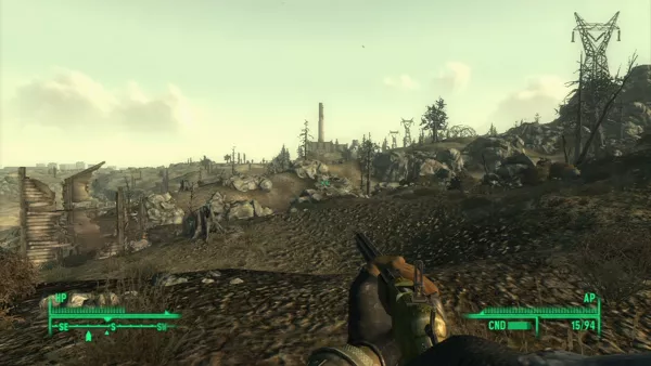 Fallout 3 PlayStation 3 Approaching what looks like a factory... what horrors await you in there... time to check out.