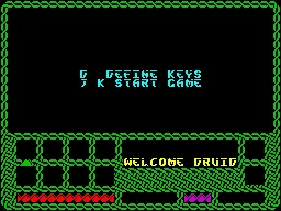 Enlightenment ZX Spectrum This is the game&#x27;s menu screen. Not much to it, just Define keys &#x26; Start game