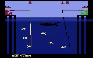 Fishing Derby Atari 2600 Got a big fish on the line!