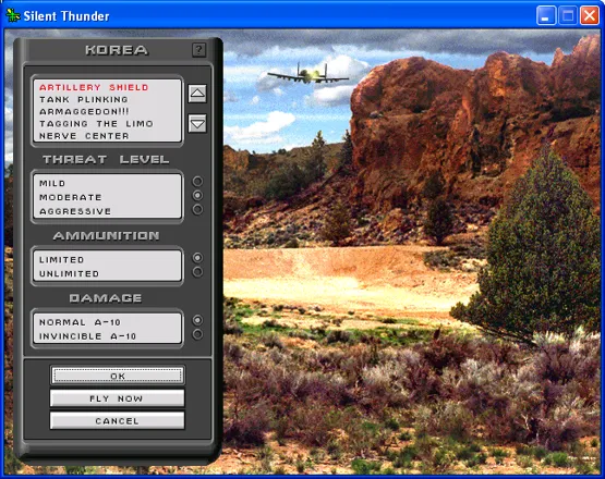 Silent Thunder: A-10 Tank Killer II Windows Quick-start mission options