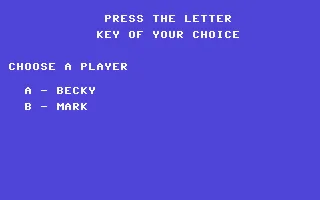 Cave of the Word Wizard Commodore 64 Play as female (Becky) or male (Mark).