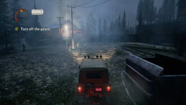 Alan Wake Xbox 360 When driving a vehicle, taking out hordes of taken is much easier due to car&#x27;s headlights being stronger than your regular flashlight.