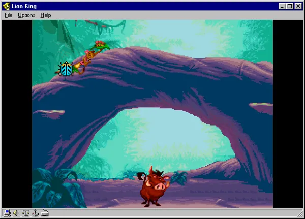 The Lion King Windows Pumbaa should collect the falling bugs on bonus level (Large Size)