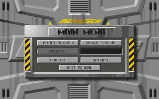 Metaltech: EarthSiege DOS Main menu