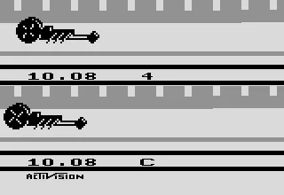 Dragster Atari 2600 The game in black and white mode