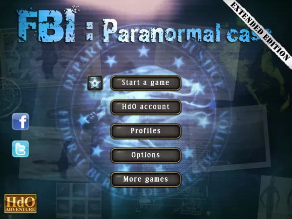 FBI: Paranormal Case iPad Main menu