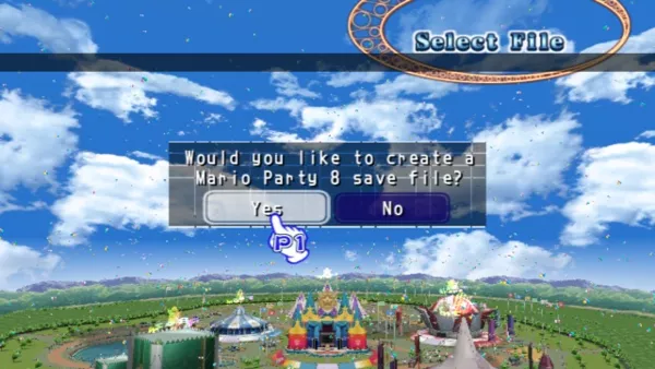Mario Party 8 Wii Create a file.