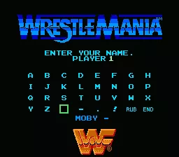 WWF Wrestlemania NES Naming player