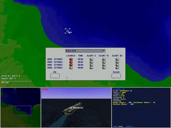 Jane&#x27;s Combat Simulations: Fleet Command Windows Aircraft launch screen