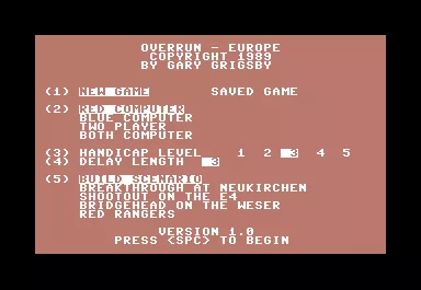 Overrun! Commodore 64 Title