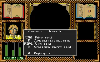 Wizard Warz Amiga Picking spells at the start of the game