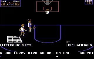 One-on-One Commodore 64 Title screen shows a demonstration of game play