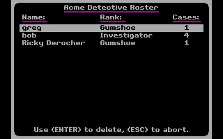 Where in the U.S.A. Is Carmen Sandiego? DOS The ACME Detective Roster. (CGA with RGB monitor)