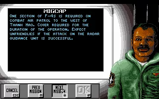 Flight of the Intruder DOS Mission briefing