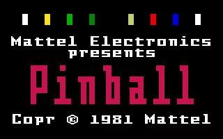 Pinball Intellivision Title screen