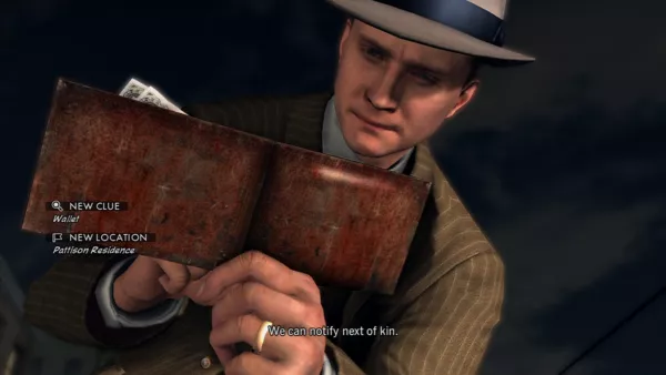 L.A. Noire PlayStation 3 Finding out the victim&#x27;s identity by checking the pockets.