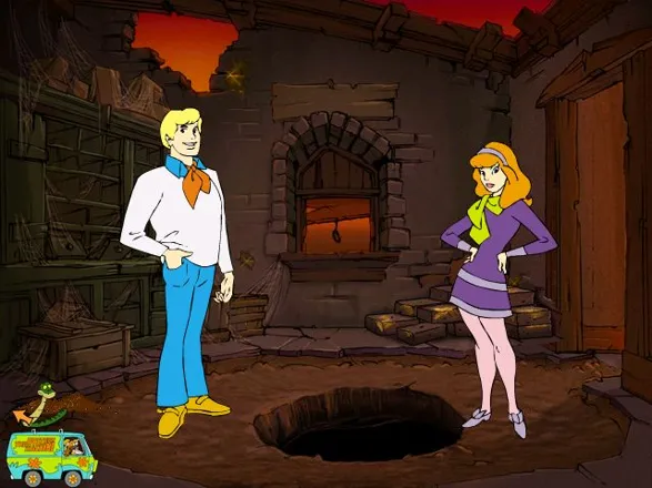 Scooby-Doo!: Show Down in Ghost Town Windows Exploring soon begins to uncover a plot. Someone&#x27;s been digging here and the oddly coloured bricks sparkle. Most screens have hotspots that trigger a humorous action like the appearance of this snake