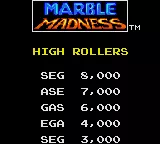 Marble Madness Game Gear High Rollers