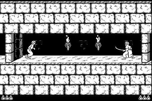 Prince of Persia Macintosh Facing the first guard (black &#x26; white)