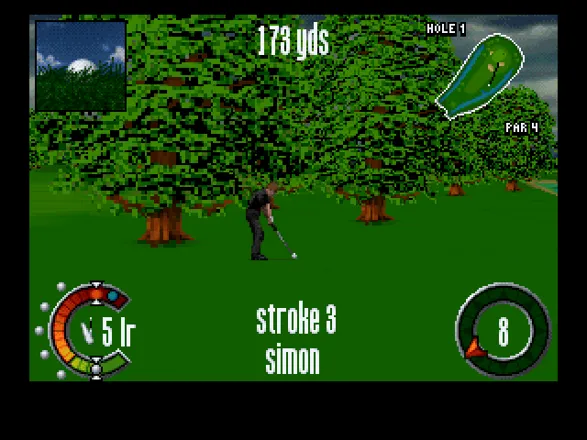 The Scottish Open: Virtual Golf DOS Shot 3 is tricky because the hole is obscured ...