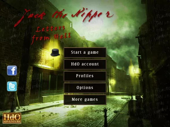 Jack the Ripper: Letters from Hell iPad Main menu