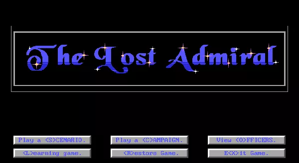 The Lost Admiral DOS The main menu