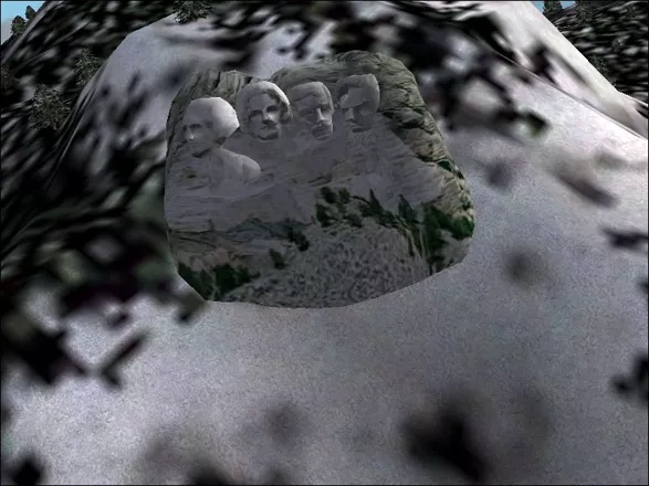 Microsoft Flight Simulator 2002 Windows This is the fly past of Mount Rushmore in low res
