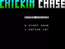 Chicken Chase ZX Spectrum The game&#x27;s menu. Simple but effective