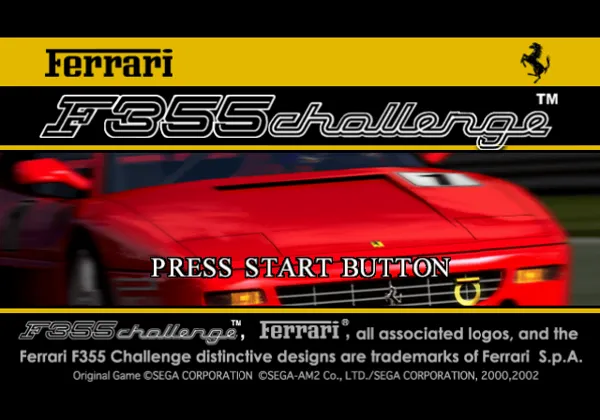 F355 Challenge: Passione Rossa PlayStation 2 Title screen.