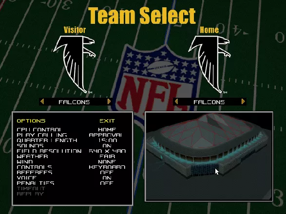 Total Control Football DOS Choosing our teams...
