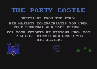 Trivia Quest Atari 8-bit The page has arrived at the &#x22;Party Castle&#x22;, and gets quite a reward