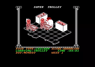 Super Trolley Amstrad CPC Watch out for shoppers.