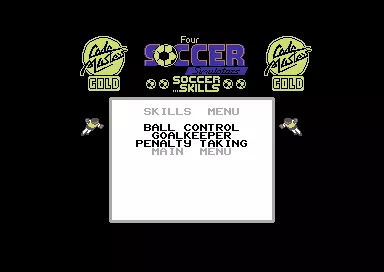 4 Soccer Simulators Commodore 64 The skills menu