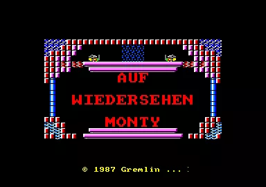 Auf Wiedersehen Monty Amstrad CPC Title screen and scrolling credits