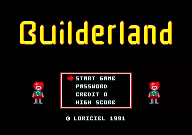 Builderland: The Story of Melba Amstrad CPC Title screen and main menu