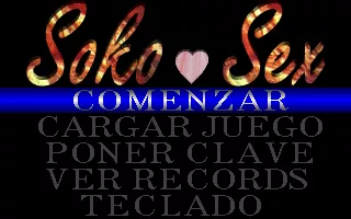 Soko-Sex DOS Title screen and main menu